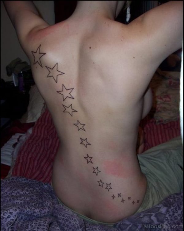 Beautiful Star Tattoo On Back