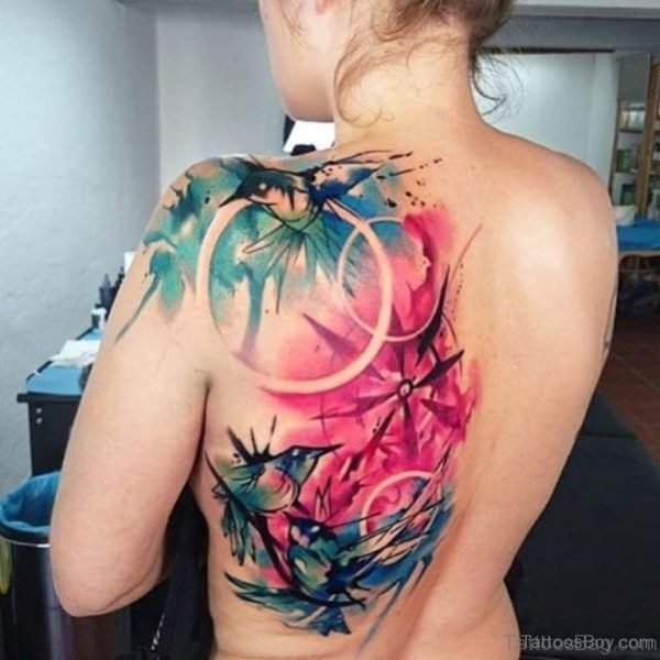 Beautiful Watercolor Bird Tattoo