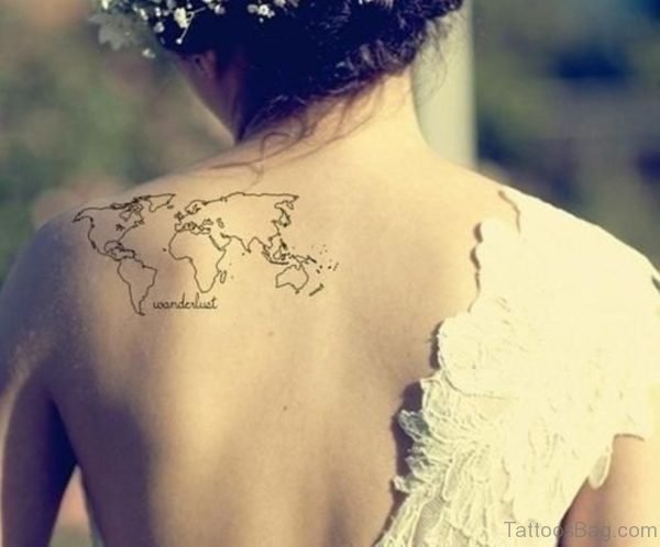 Beautiful World Map Tattoo