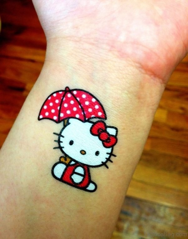 Beautiful Kitty Wrist Tattoo