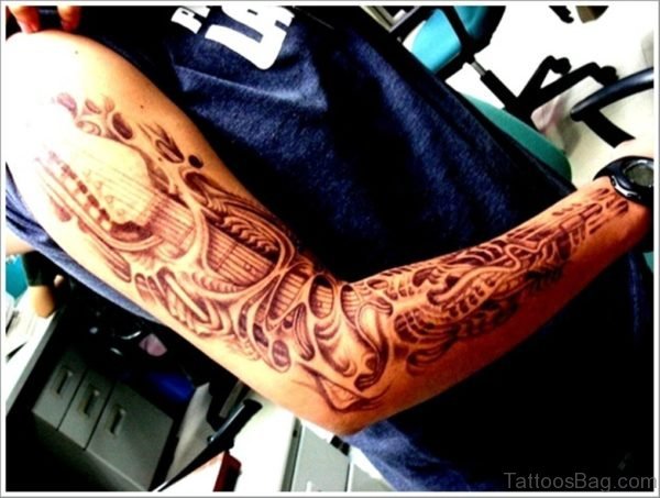 Bio Mechanical Full Sleeve Tattoo