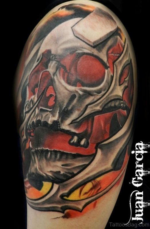Bio Mechanical Tattoo Skull  Design