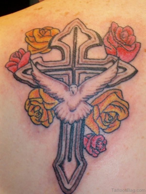 Bird And Cross Tattoo
