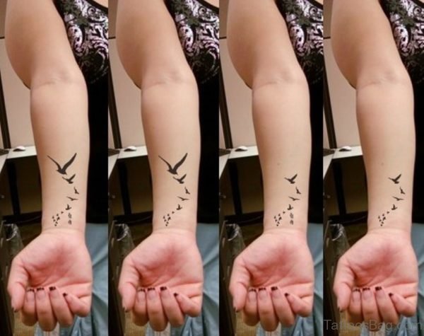 Birds Fly Tattoo On Wrist