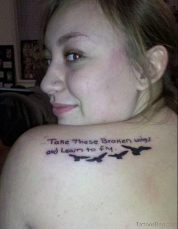 Birds Tattoo On Back Shoulder