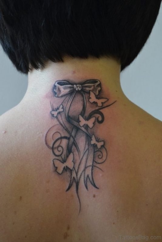Black And Grey Butterflies Tattoo