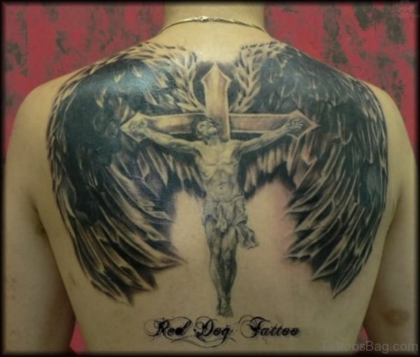 Black And Grey Religious Tattoo