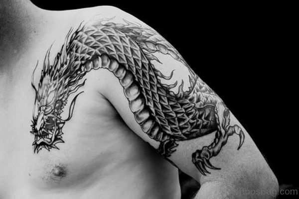 Black And White Dragon Tattoo