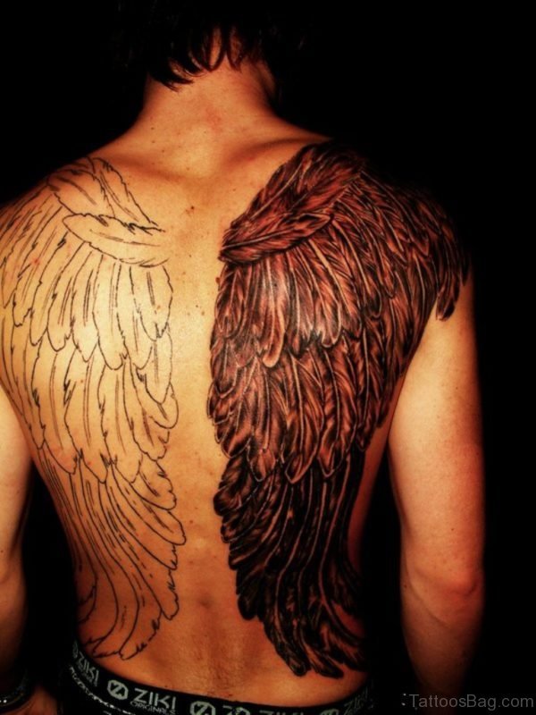 Black And White Wings Tattoo