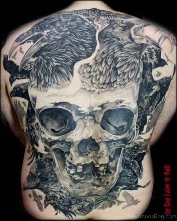 Black And Grey Skull Tattoo
