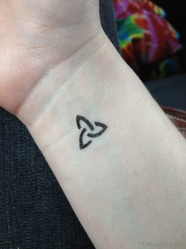 Black Celtic Tattoo On Wrist