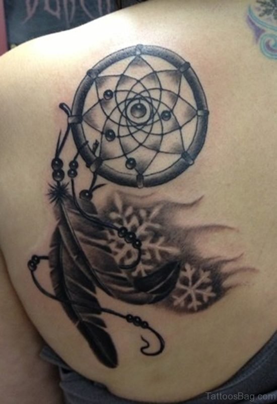 Black Dreamcatcher Tattoo Design