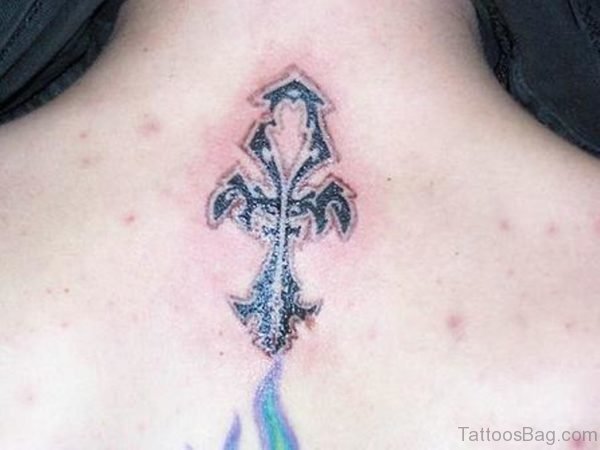 Black Egyptian Ankh  Tattoo