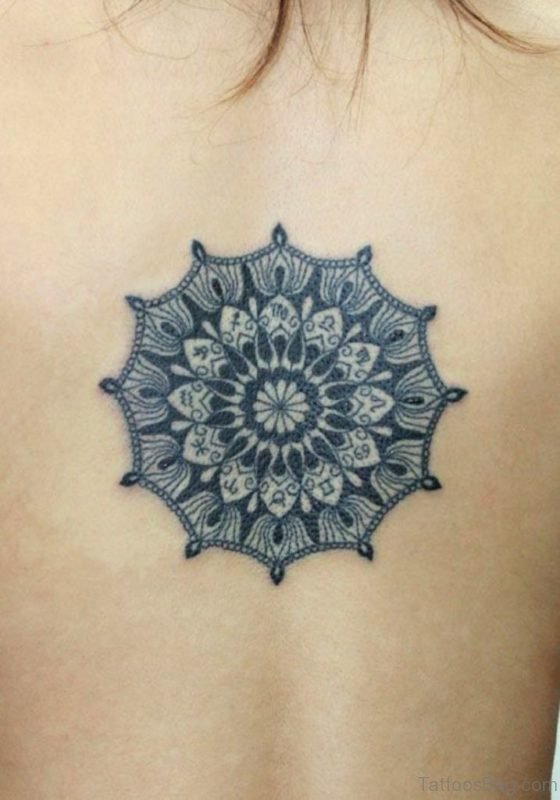 Black Geometric Sun Tattoo