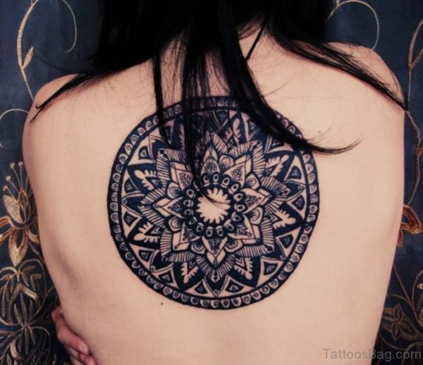 Black Geometric Tattoo On Back