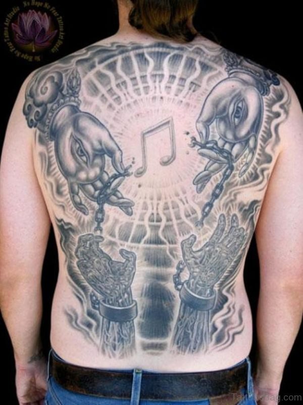 Black Grey Back Tattoo