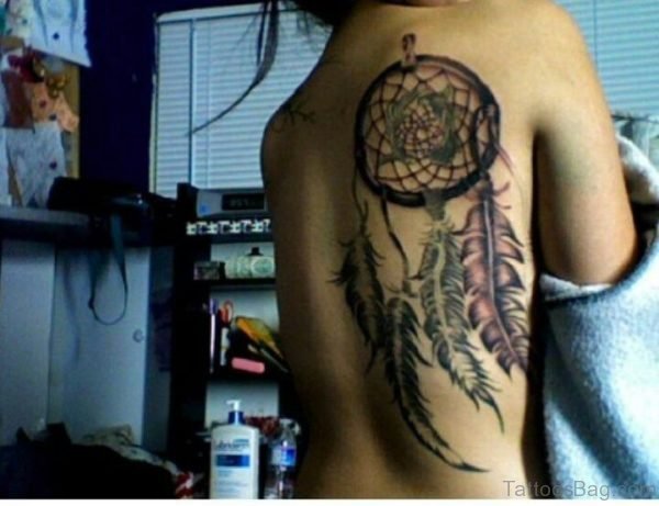 Black Hippie Dream Catcher Tattoo