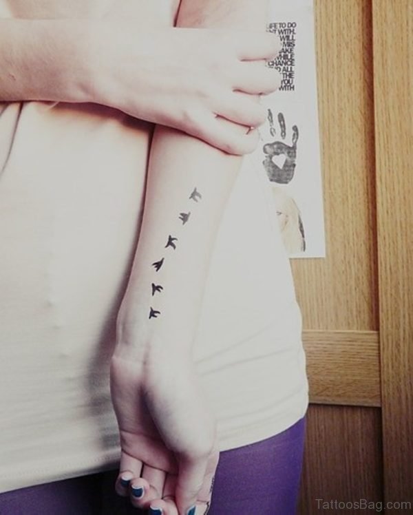 Black Ink Birds Tattoo