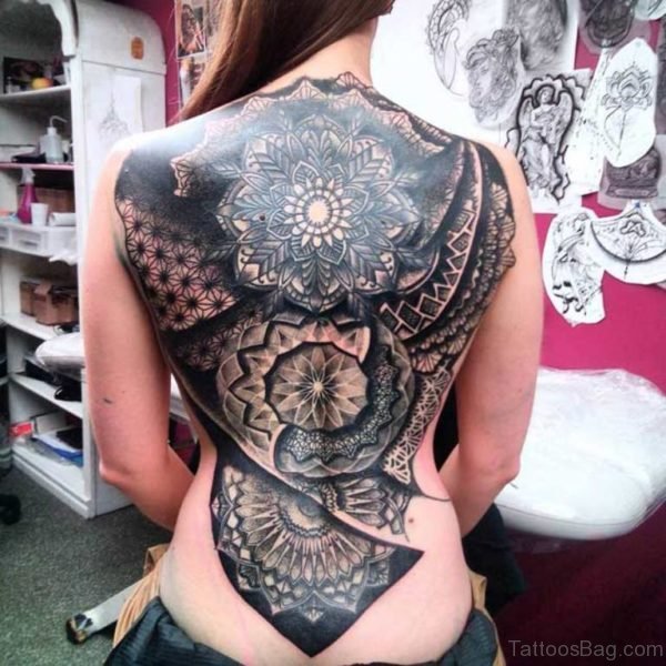 Black Ink Mandala Tattoo
