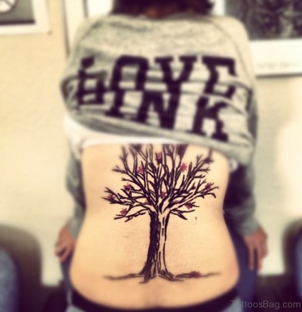 Black Ink Tree Tattoo