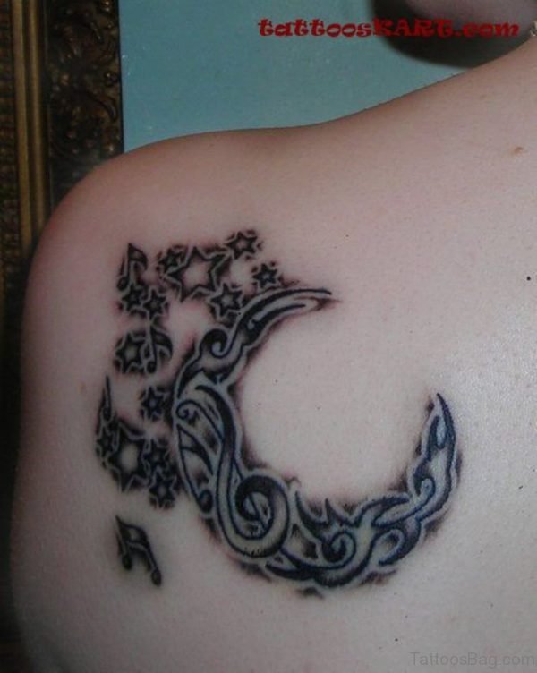 Black Moon Tattoo On Back