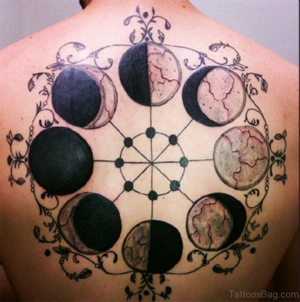 Black Moon Tattoo On Back
