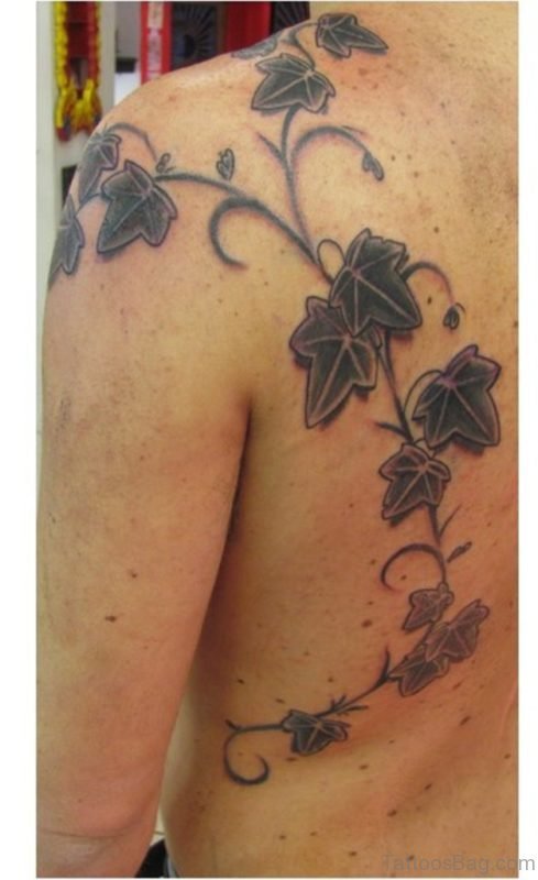 Black Vine Shoulder Tattoo Design