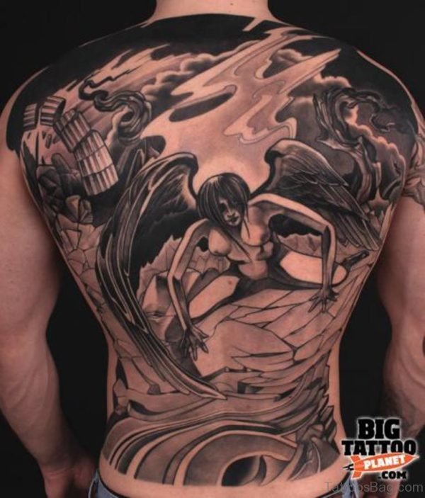 Black and Grey Horror Tattoo