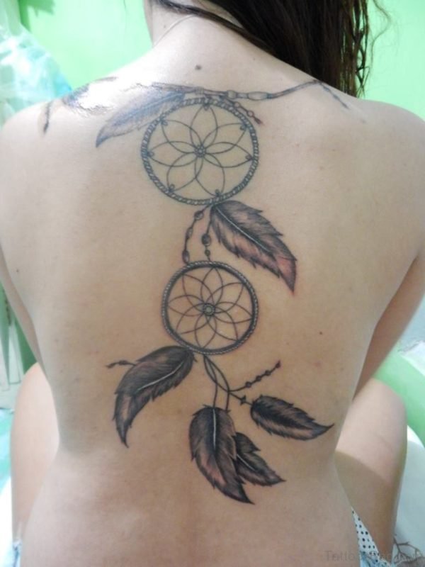 Black Dreamcatcher Tattoo Design