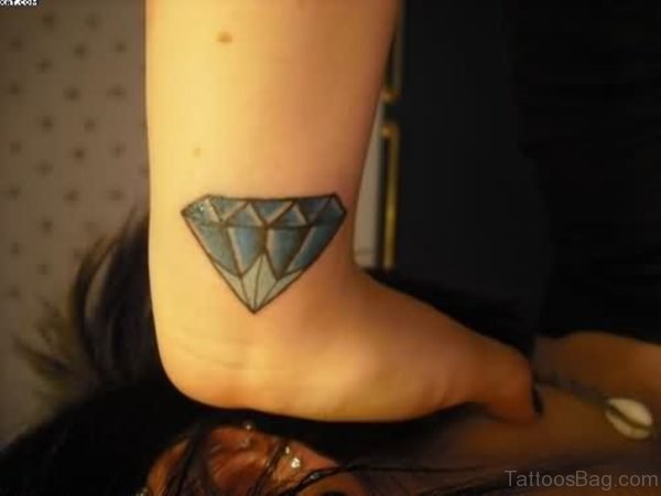 Blue Diamond Tattoo Design For Wrist