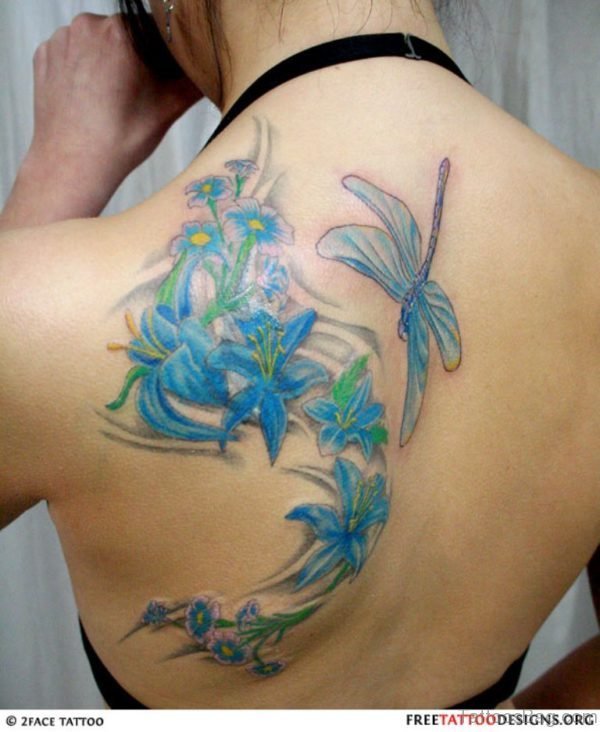 Blue Dragonfly Tattoo