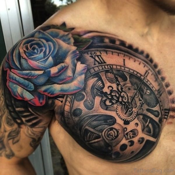 Blue Rose Tattoo Deisgn For Men