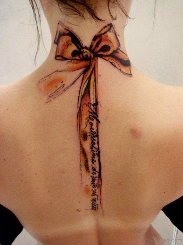 Bow Tattoo On Back