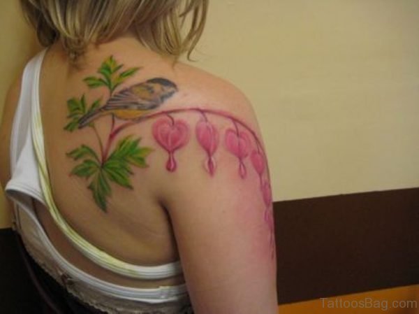 Bird On Vine Plant Tattoo