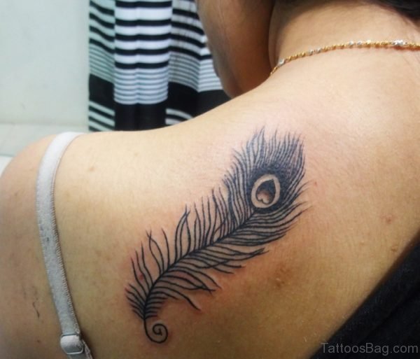 Brilliant Feather Tattoo On Back