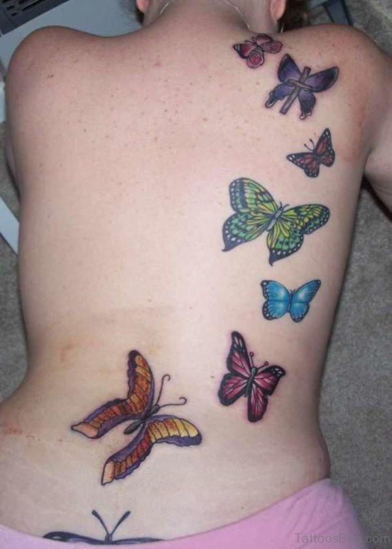 Colorful Butterflies Tattoo