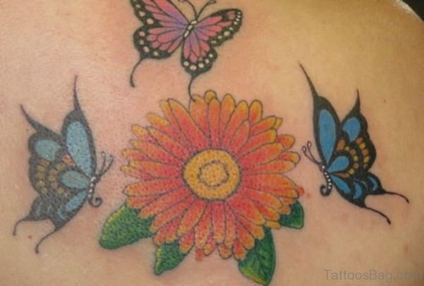 Butterfly And Daisy Tattoo