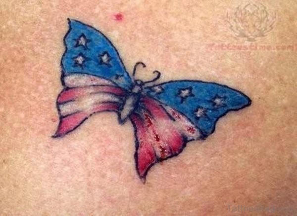 Butterfly Patriotic Tattoo