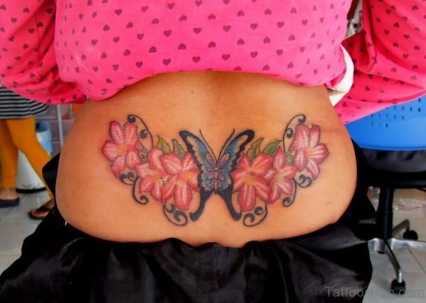 Butterfly Tattoo On Girl Back