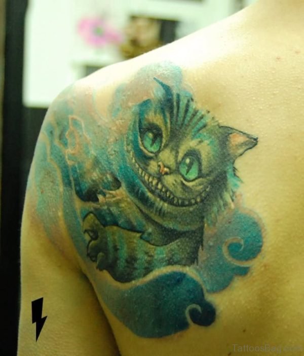 Cat Tattoo On Left Back