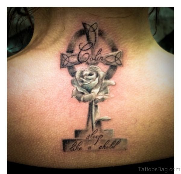 Celtic Cross Neck Tattoo