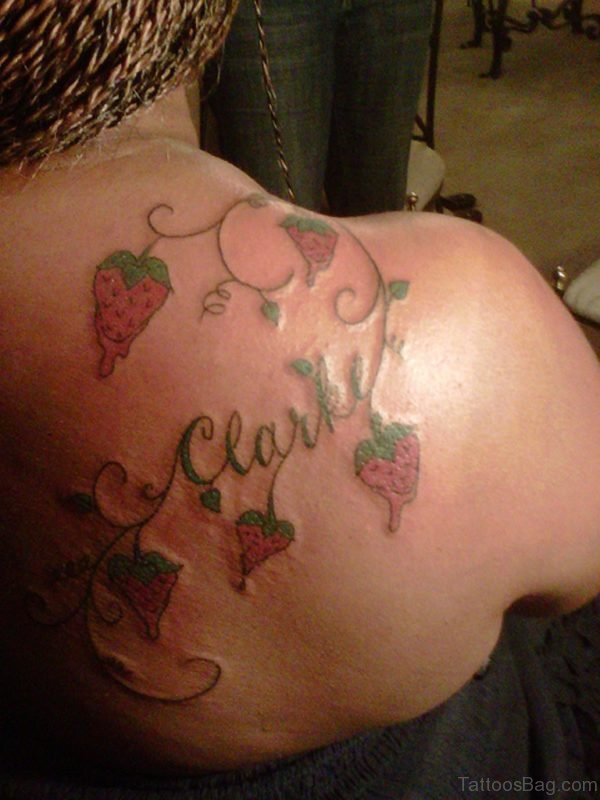 Cherry And Name Tattoo
