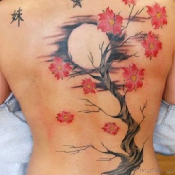 Cherry Blossom Tattoo On Back