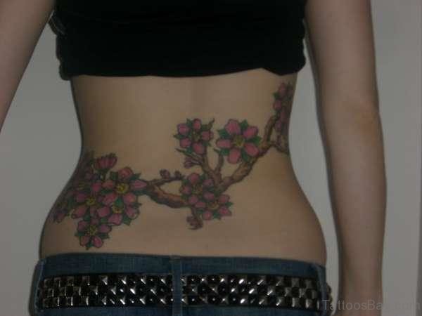 Cherry Blossom Tattoo On Lower Back
