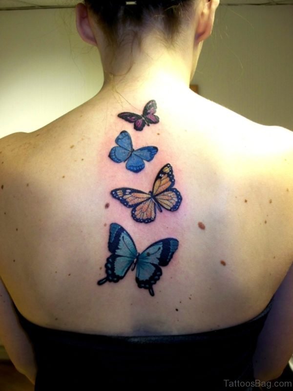 Colored Butterfly Tattoo Design