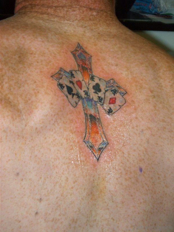 Colored Cross Tattoo