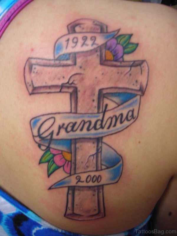 Colored Cross Tattoo