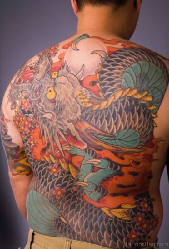 Colored Dragon Tattoo