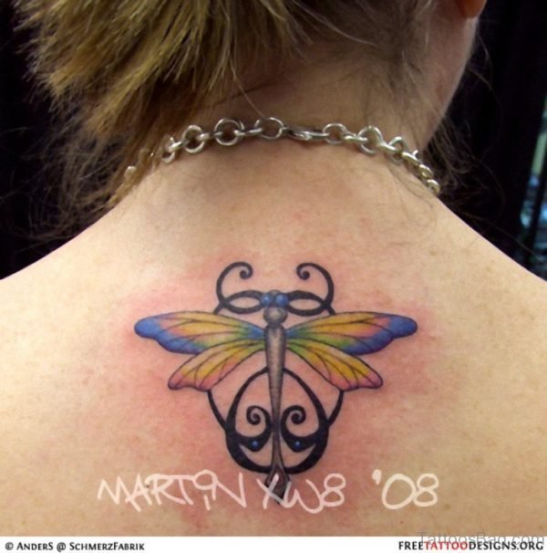 Colored Dragonfly Tattoo