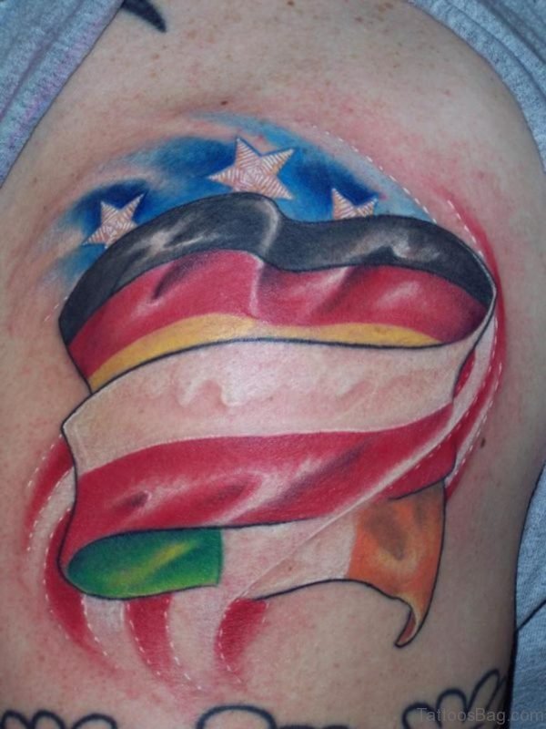 Colored Flag Tattoo
